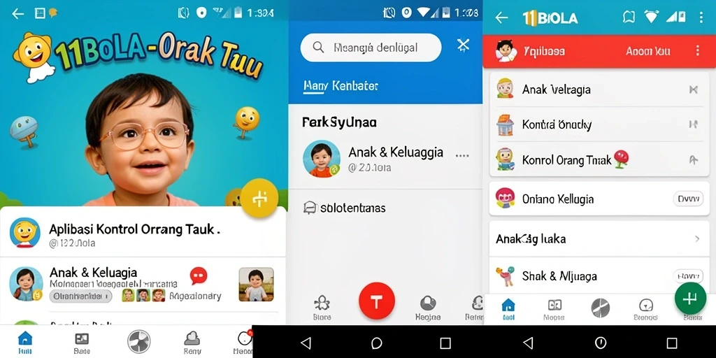 Antarmuka pengguna aplikasi Kontrol Orang Tua Anak yang intuitif.