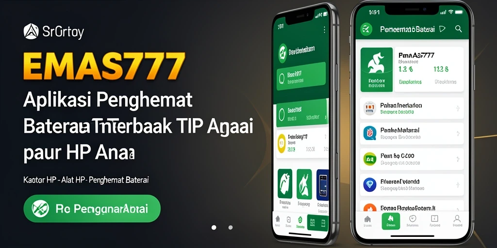 Antarmuka aplikasi EMAS777 menampilkan fitur penghemat baterai yang efisien dan mudah digunakan.