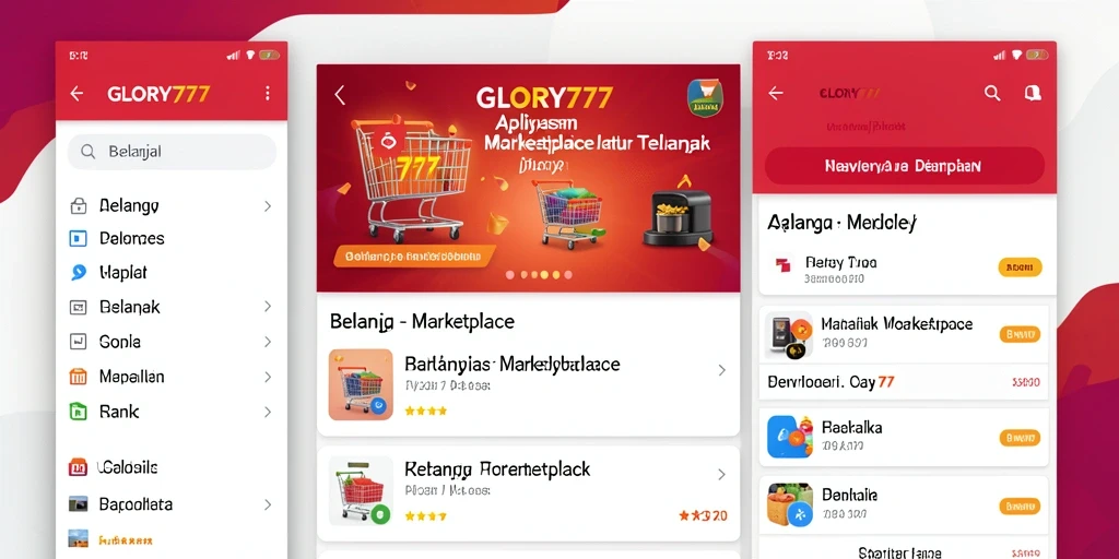Antarmuka pengguna GLORY777 yang modern dan menarik untuk berbelanja.