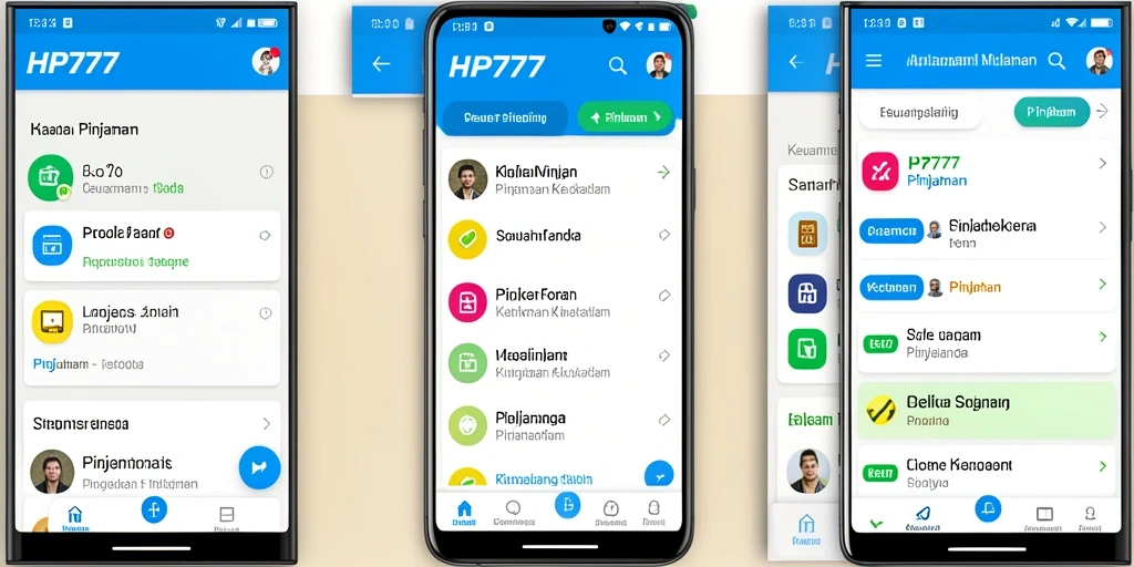 Antarmuka HP777 yang ramah pengguna untuk pengajuan pinjaman.