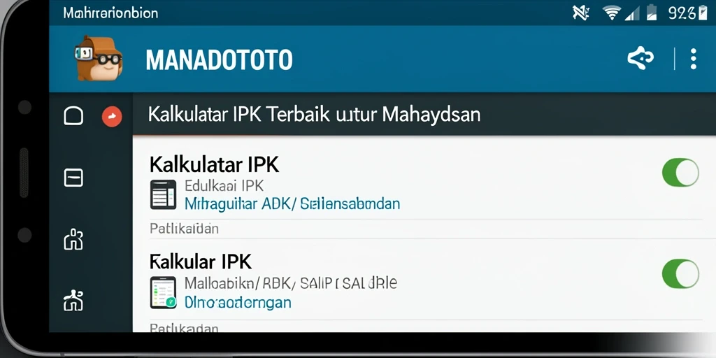 Tampilan antarmuka Kalkulator IPK MANADOTOTO yang intuitif dan fungsional.