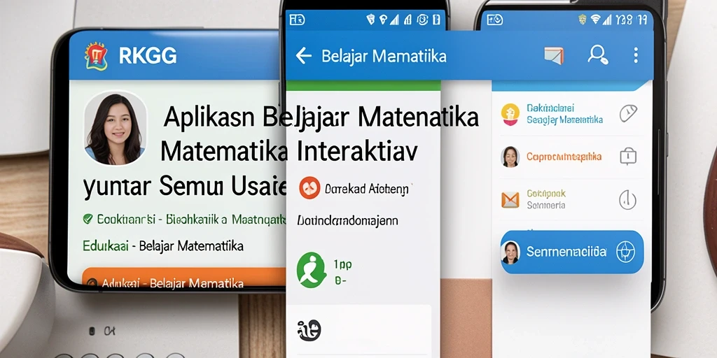 Antarmuka interaktif aplikasi Belajar Matematika RKGG yang menarik.